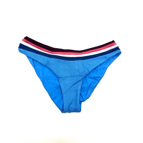 Becca Women's Refine Banded Hipster Bikini Bottom Blue Size Small NWT - Picture 2 of 5